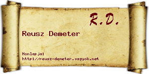 Reusz Demeter névjegykártya